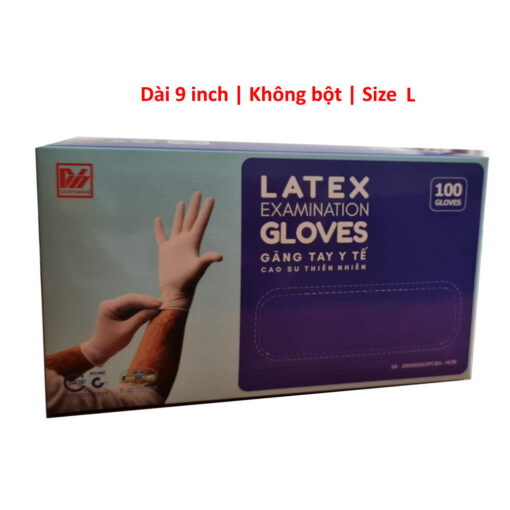 Găng tay Y tế không bột latex dài 9 inch size L Duy Hàng